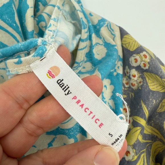 Daily Practice Anthropologie Dress Women Small Blue Gray Boho Peasant Prairie - Picture 7 of 12